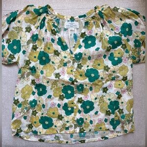 Trovata Birds of Paradis Pintuck Blouse Sz S